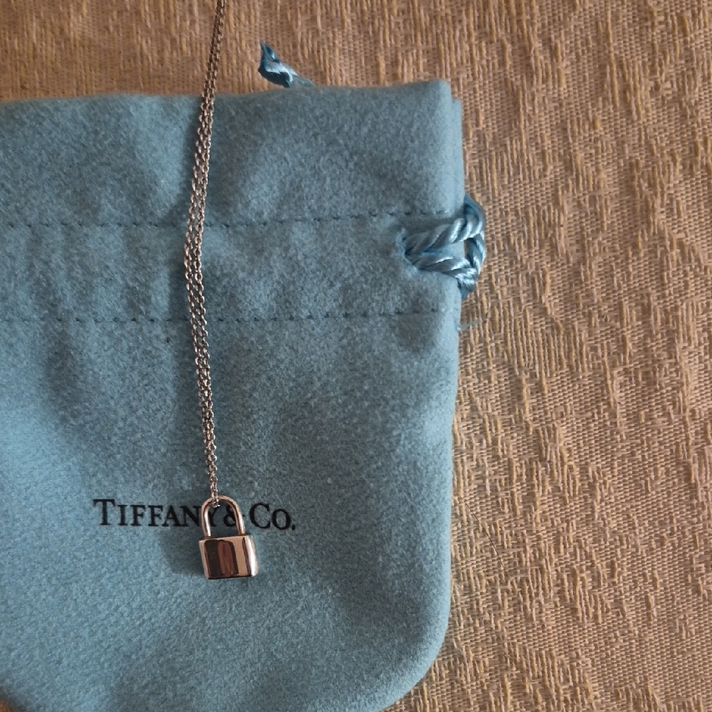 Tiffany & Co. Silver Padlock Pendant with Blue Pouch